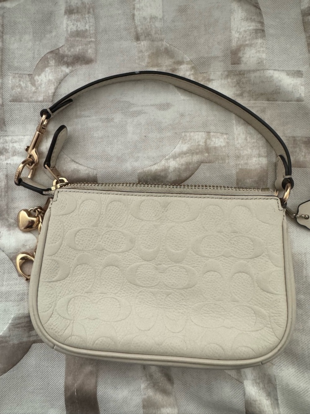 Coach Cream Signature Mini Wristlet with Gold Hardware - Picture 4 of 9